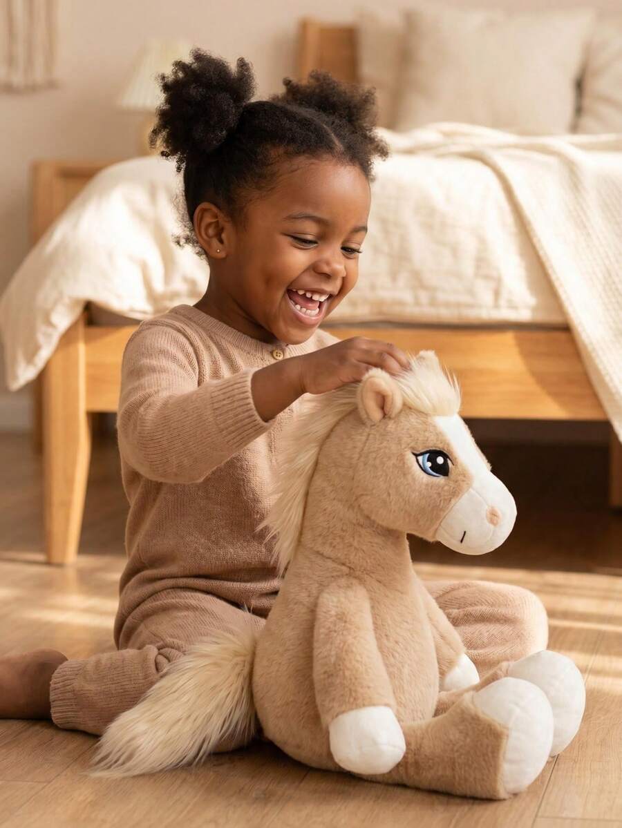 Soft Cartoon Horse Plush Toy Stuffed Animal Pillow for Kids