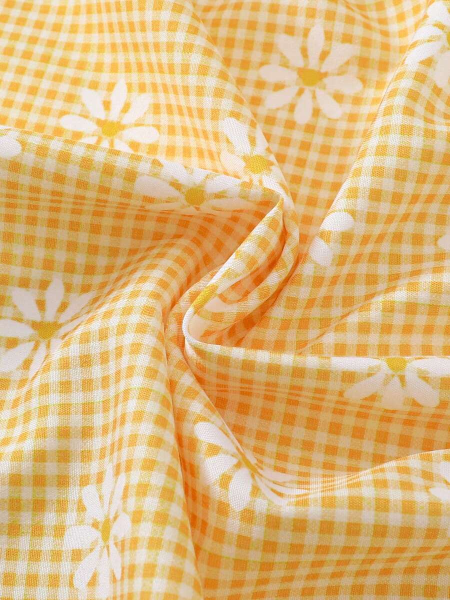 Baby Girl Retro Vintage Floral Dress - Sleeveless Elastic Waist Casual Sundress