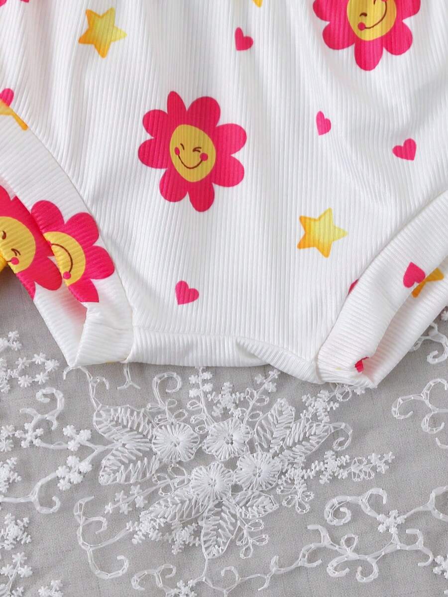 Cute Baby Girls Bib Shorts Set With Skin Friendly Casual Summer Style