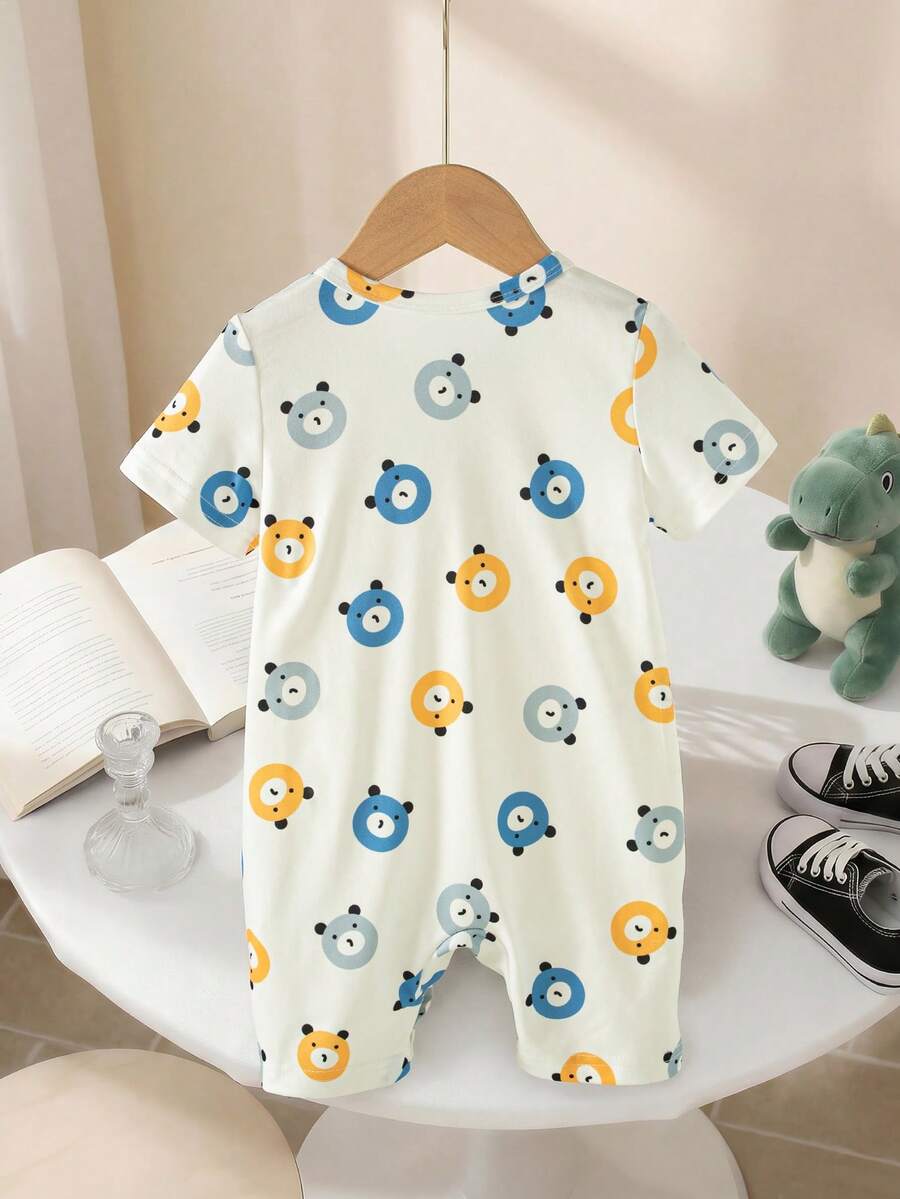 Baby Boy Cute Animal Party Print One Piece Pants Casual Soft Everyday Outfit