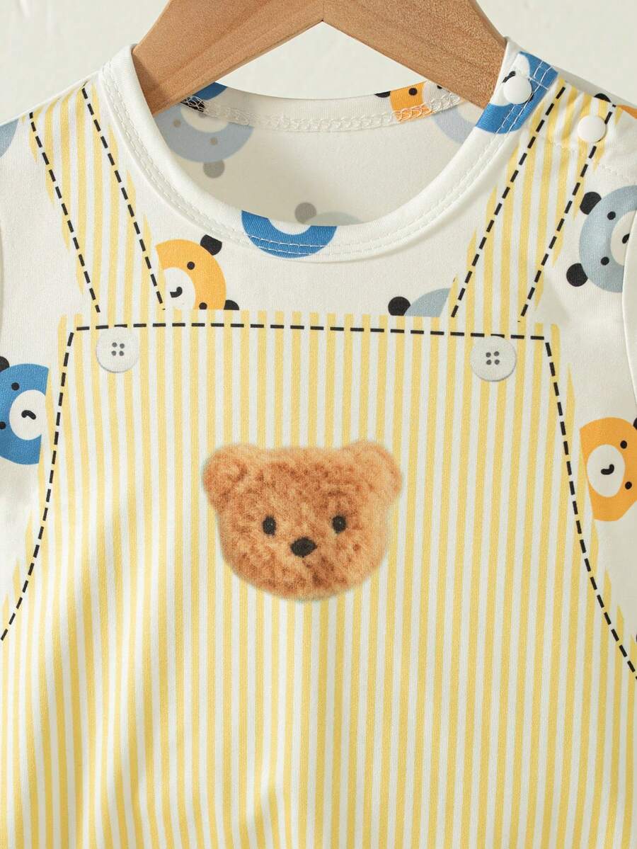 Baby Boy Cute Animal Party Print One Piece Pants Casual Soft Everyday Outfit