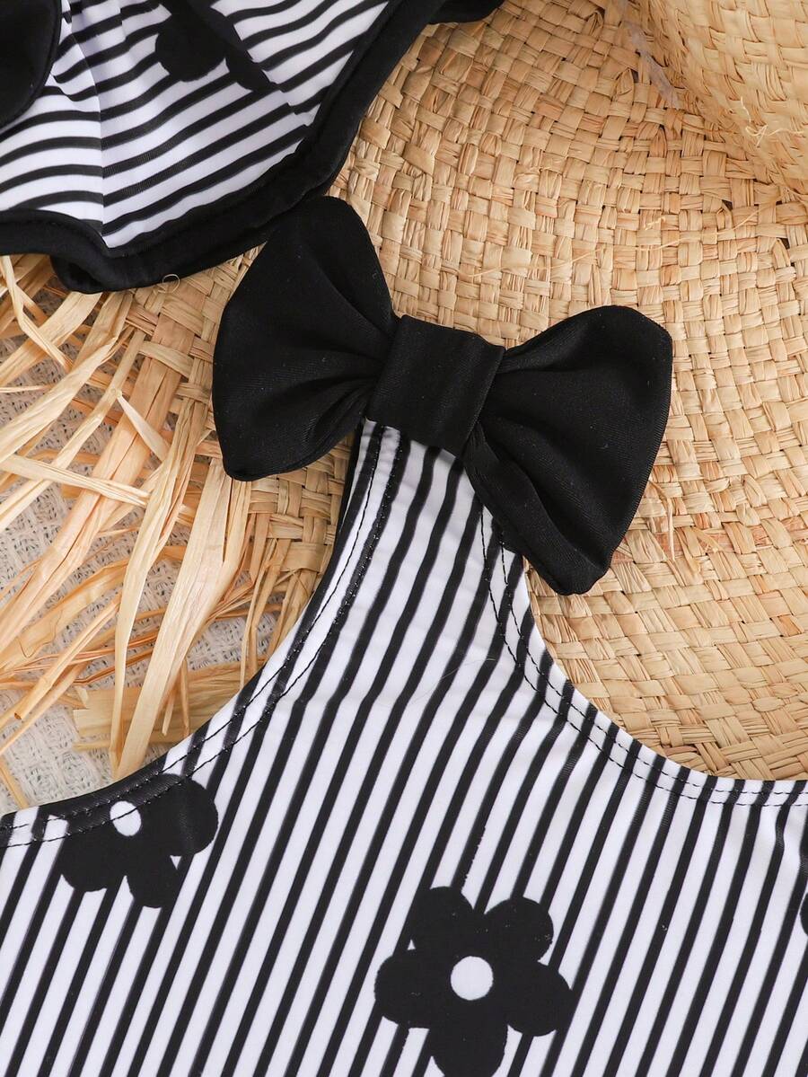 Baby Girls Minimalist Spaghetti Strap One Piece Swimsuit Casual Summer Beachwear