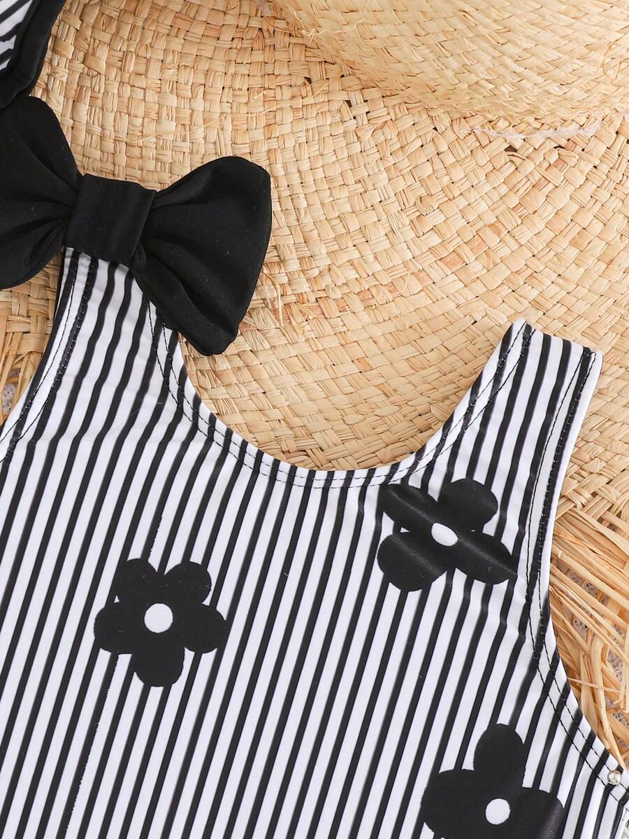 Baby Girls Minimalist Spaghetti Strap One Piece Swimsuit Casual Summer Beachwear