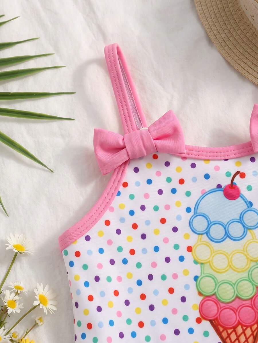Baby Girls Minimalist Spaghetti Strap One Piece Swimsuit Casual Summer Beachwear