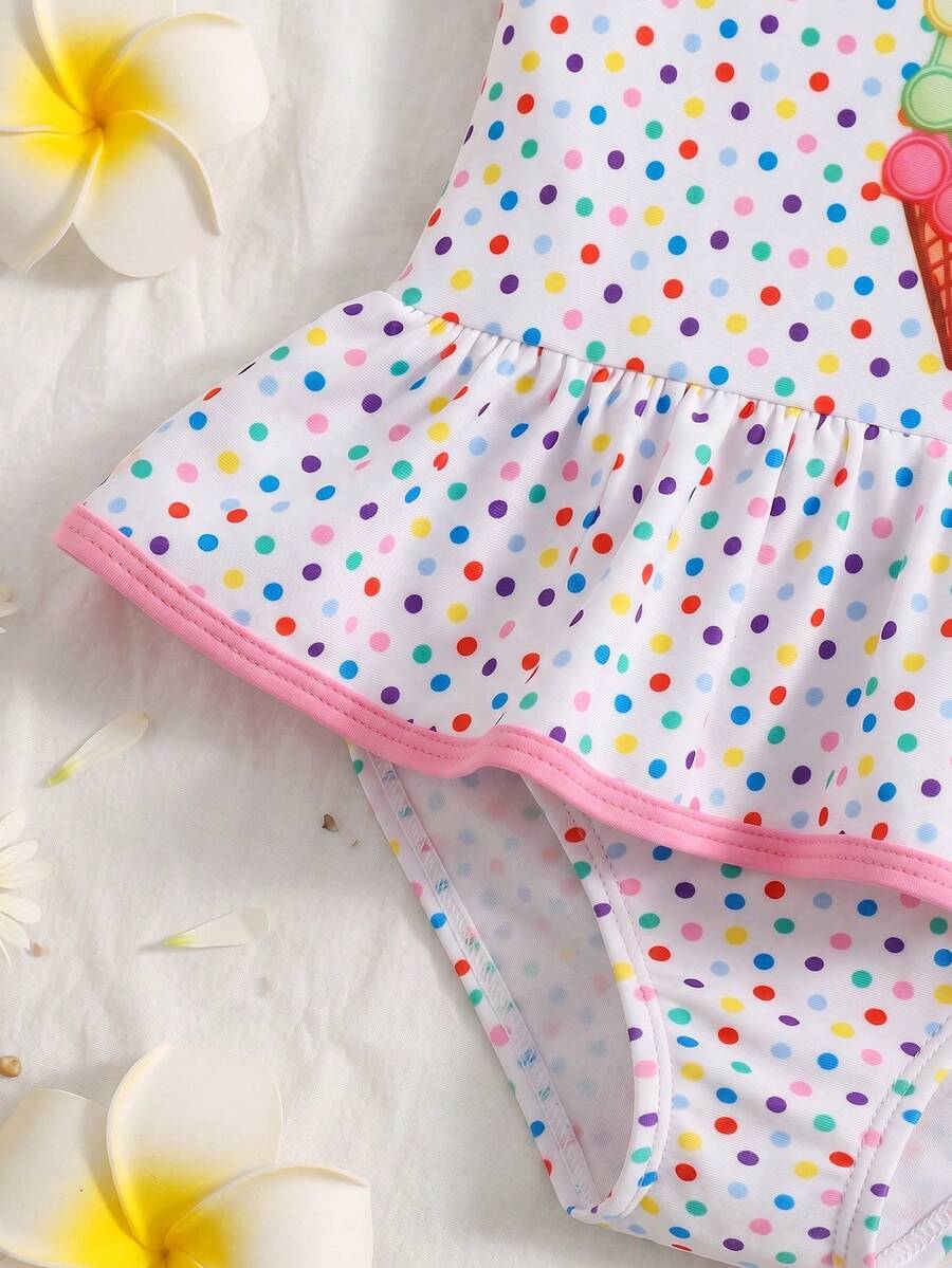 Baby Girls Minimalist Spaghetti Strap One Piece Swimsuit Casual Summer Beachwear
