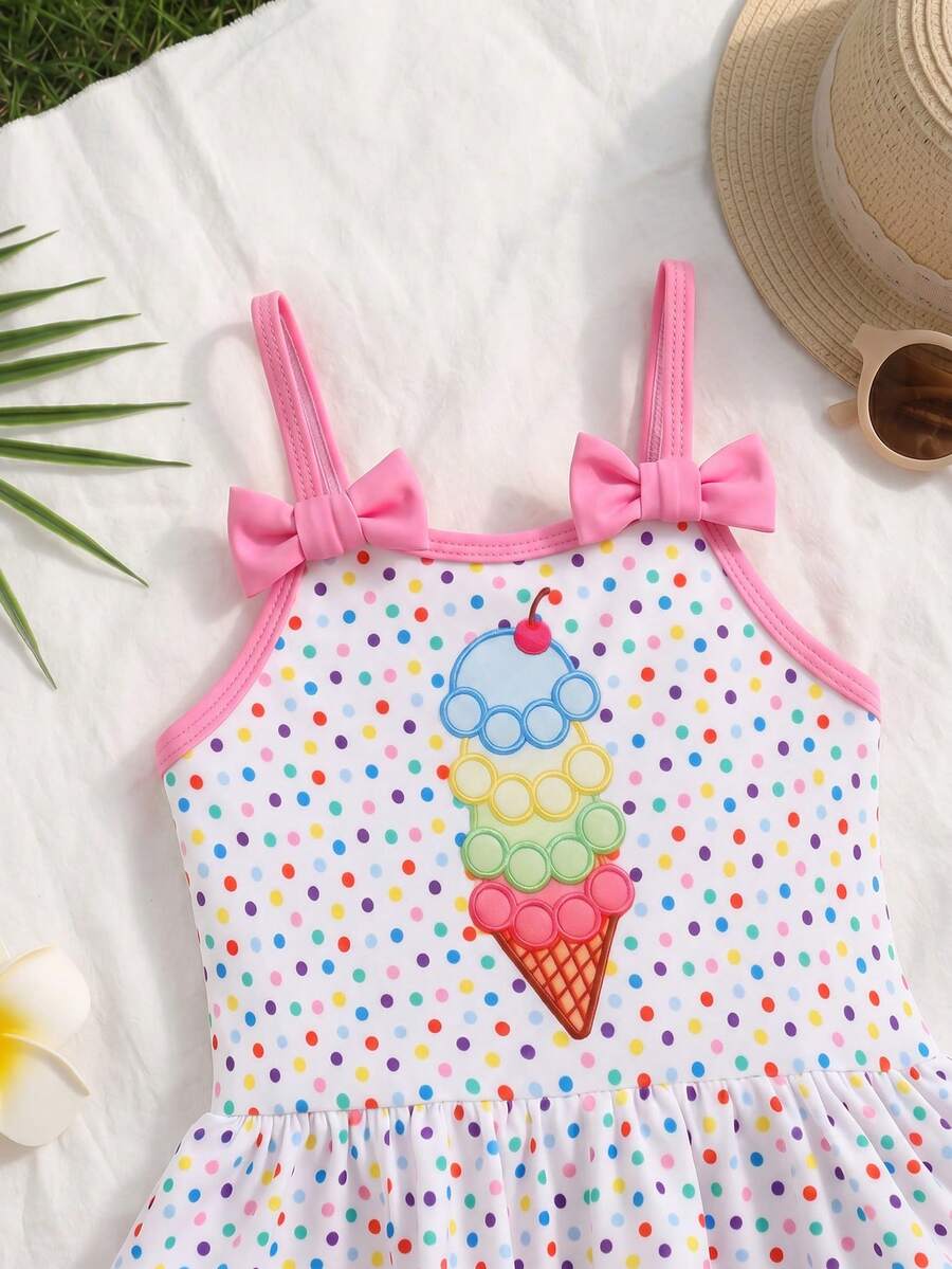 Baby Girls Minimalist Spaghetti Strap One Piece Swimsuit Casual Summer Beachwear