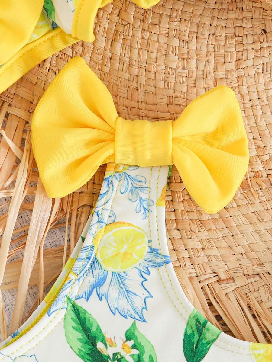 Baby Girls Minimalist Spaghetti Strap One Piece Swimsuit Casual Summer Beachwear