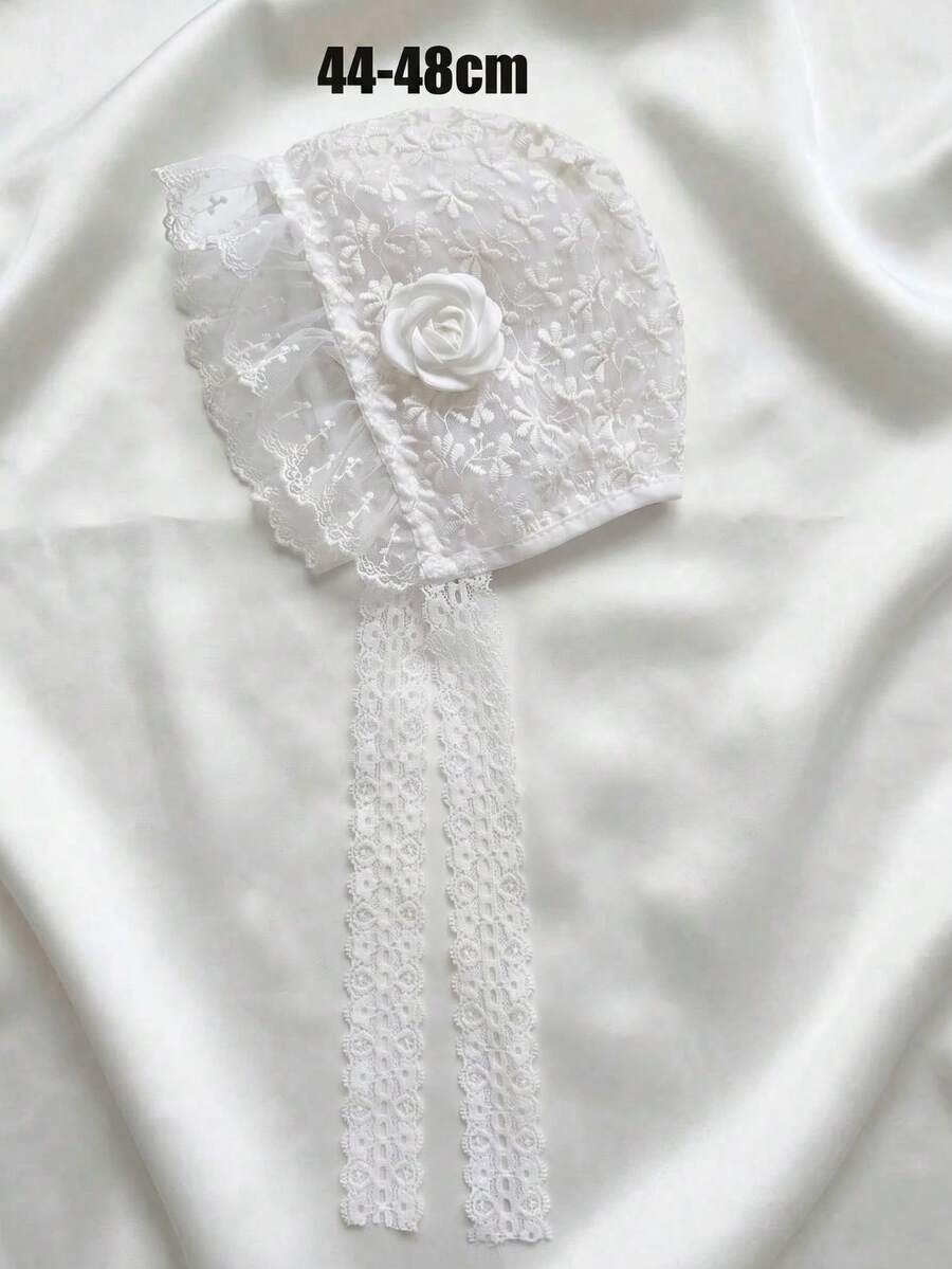1pc Vintage Embroidered Regal Style Bonnet for Baby Daily Wear