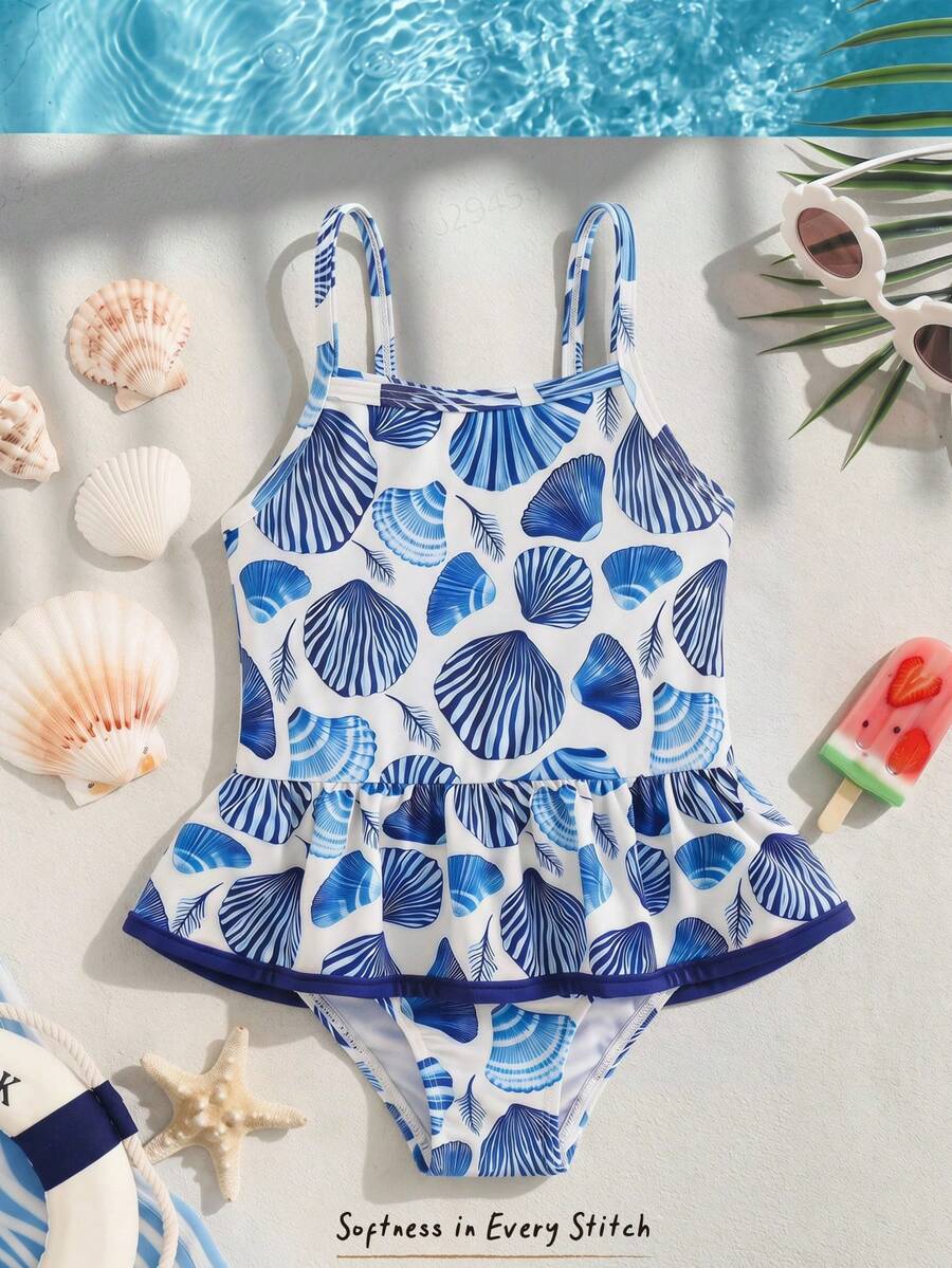 Summer Beach Swimsuit For Toddler Girls With Fun Watermelon Print