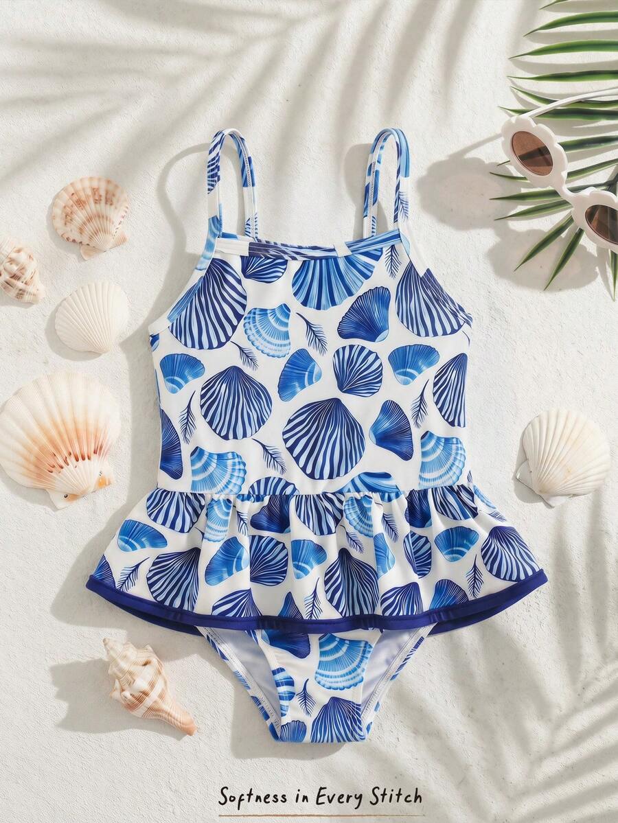 Summer Beach Swimsuit For Toddler Girls With Fun Watermelon Print