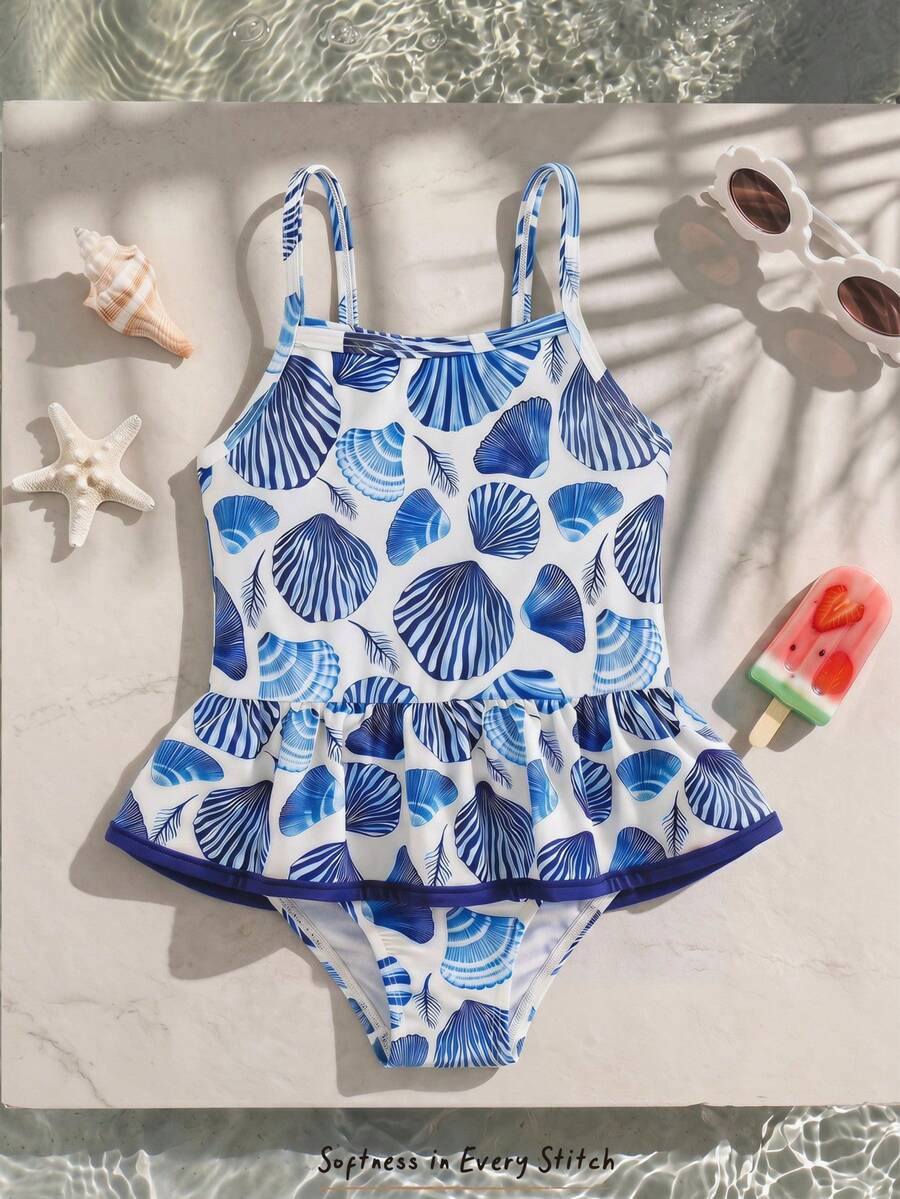 Summer Beach Swimsuit For Toddler Girls With Fun Watermelon Print