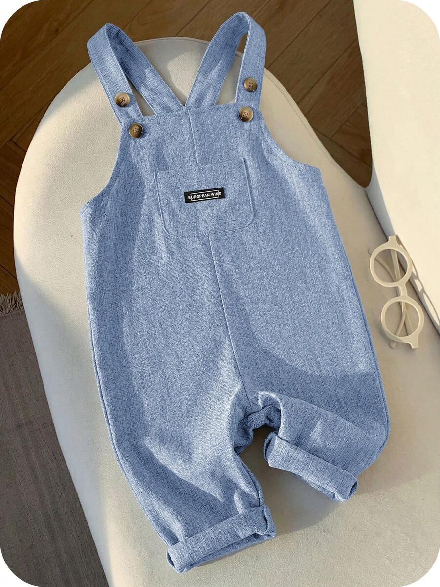 Striped Baby Boys Jumpsuit With Cartoon Bear Design Casual Kids Outfit