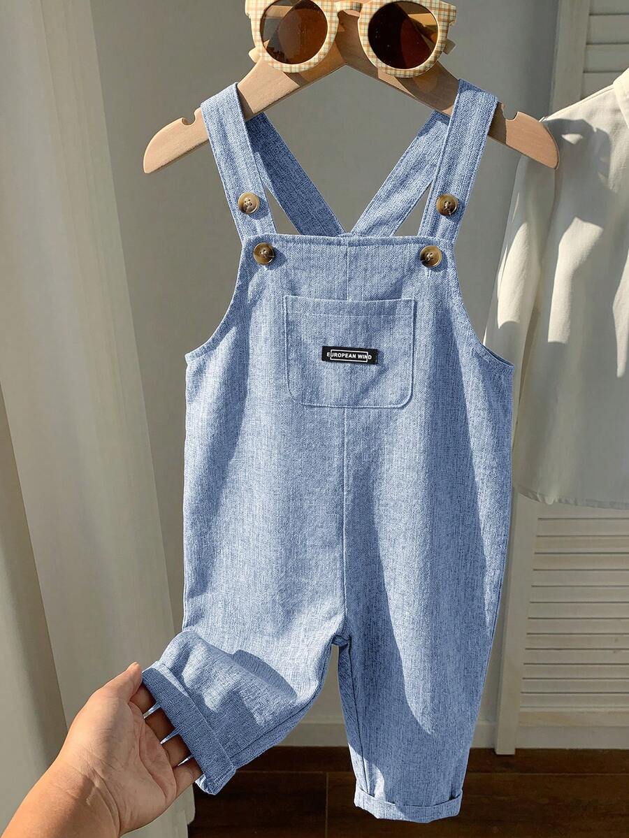 Striped Baby Boys Jumpsuit With Cartoon Bear Design Casual Kids Outfit