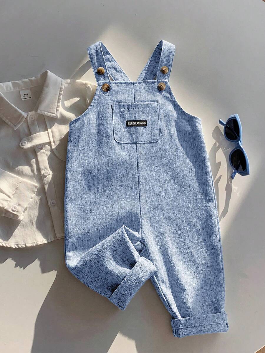 Striped Baby Boys Jumpsuit With Cartoon Bear Design Casual Kids Outfit