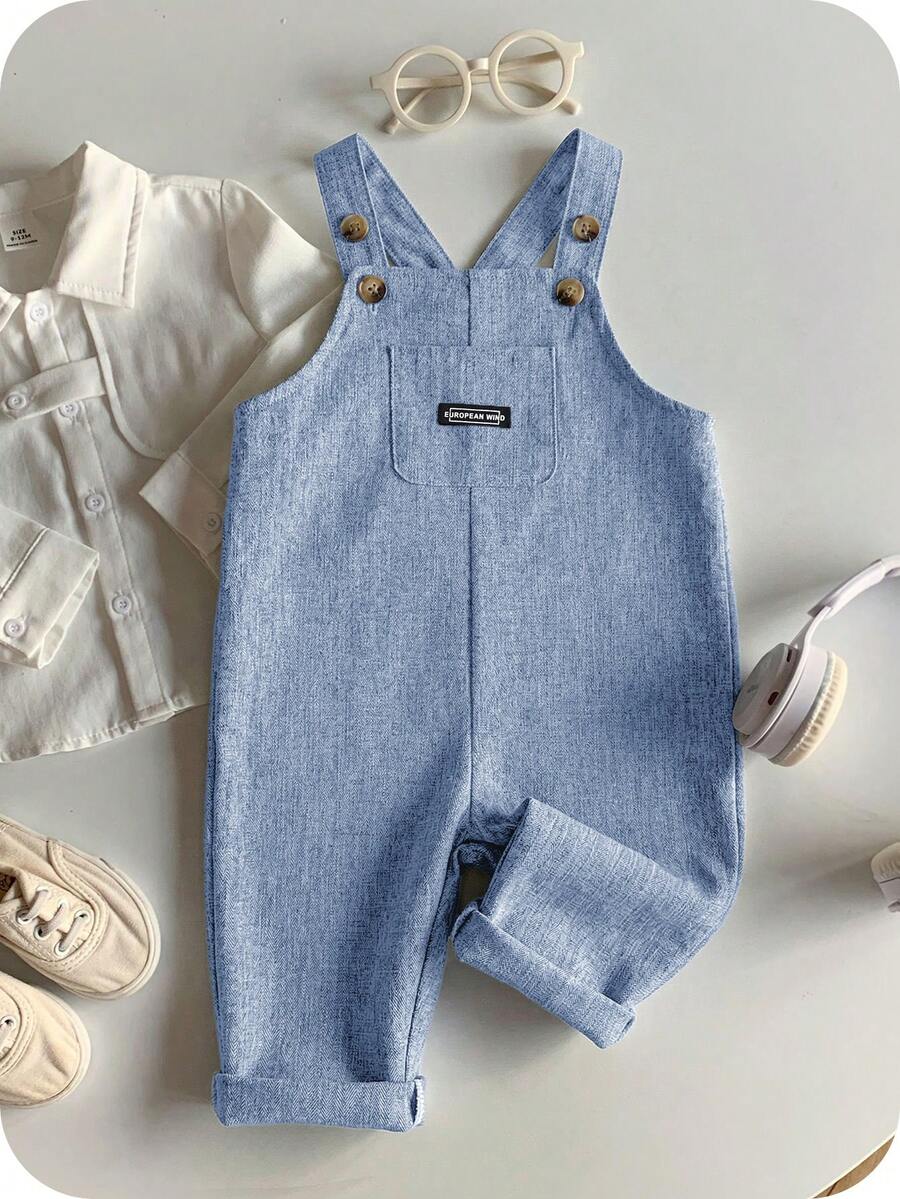 Striped Baby Boys Jumpsuit With Cartoon Bear Design Casual Kids Outfit