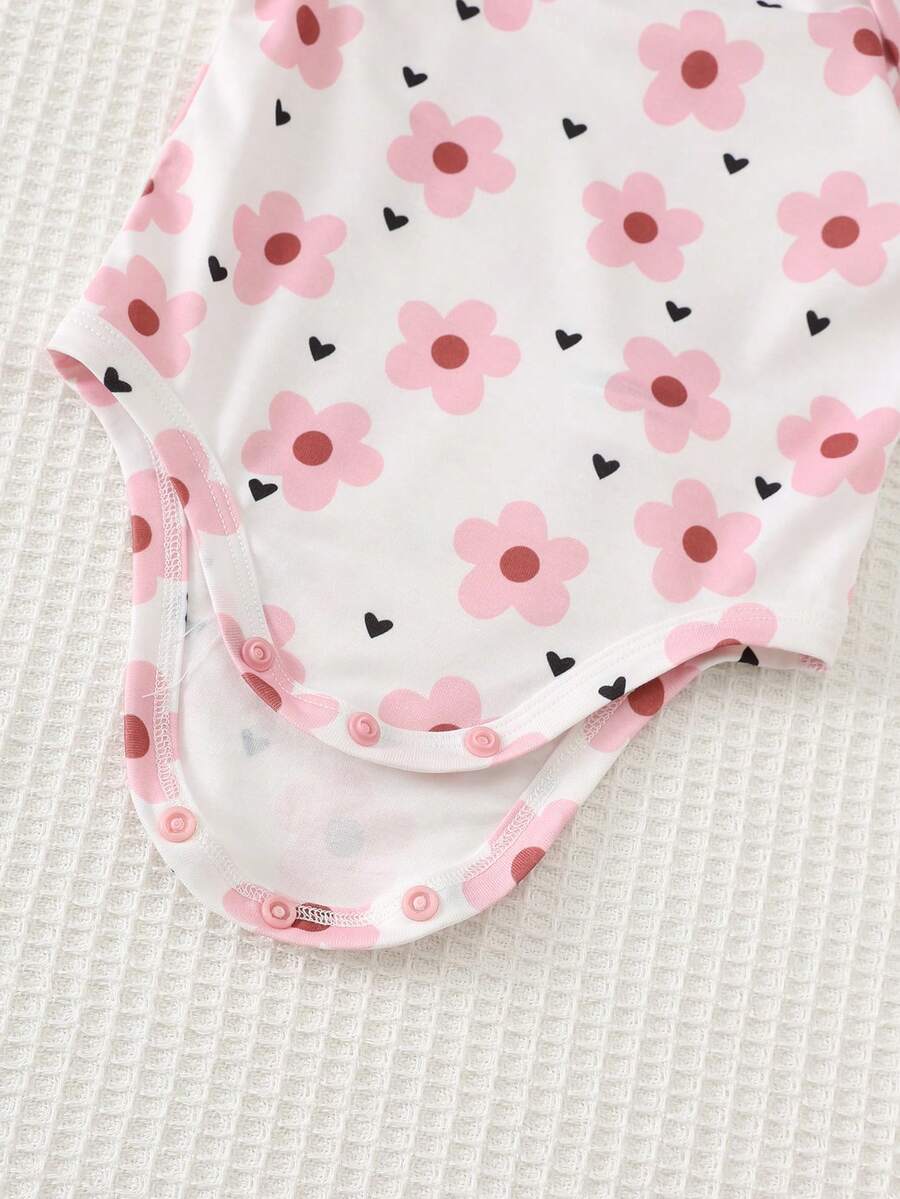 6pcs Baby Romper and Pants Set with Colorblock Stripes and Star Pattern for Spring and Summer