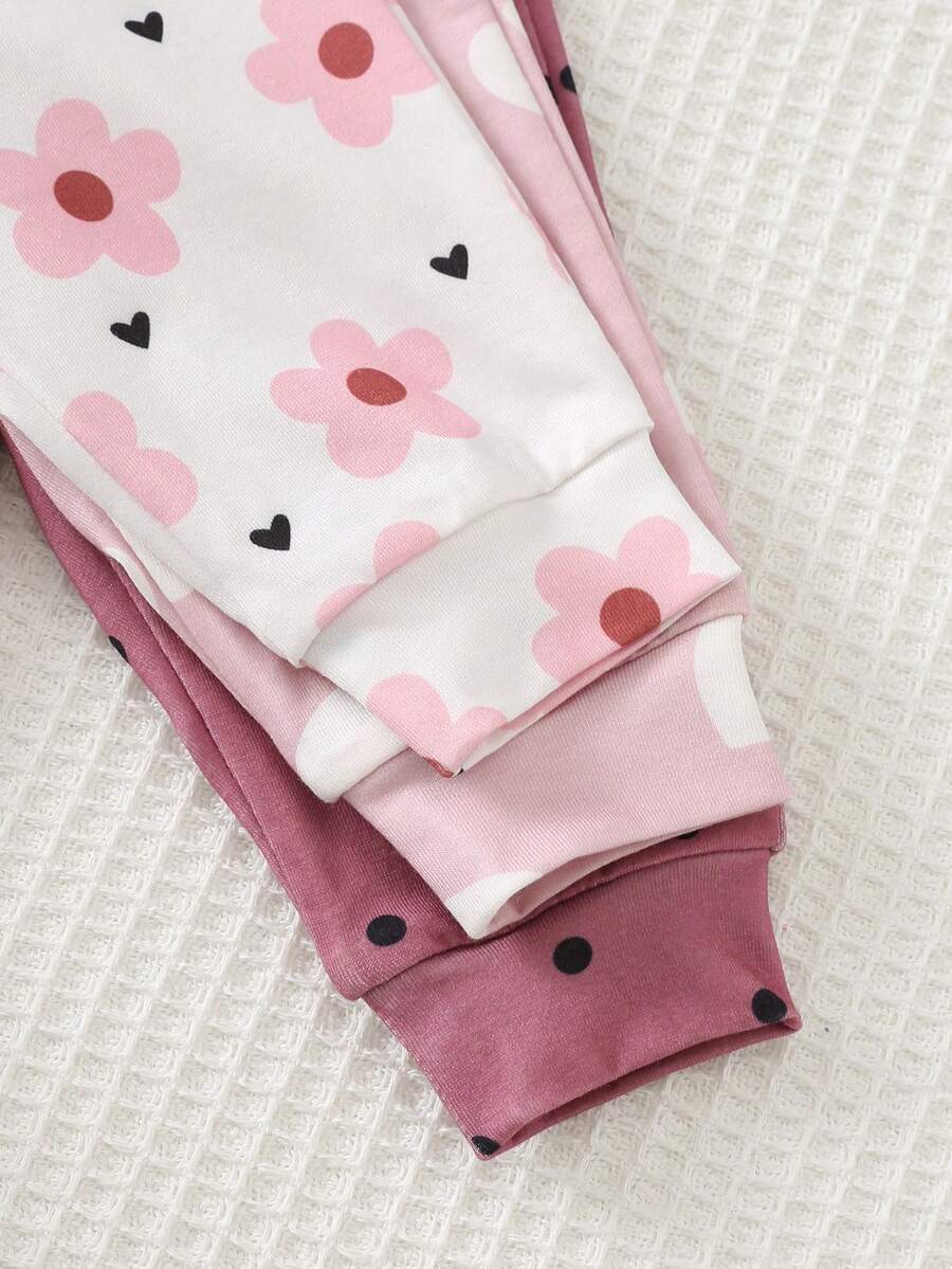 6pcs Baby Romper and Pants Set with Colorblock Stripes and Star Pattern for Spring and Summer