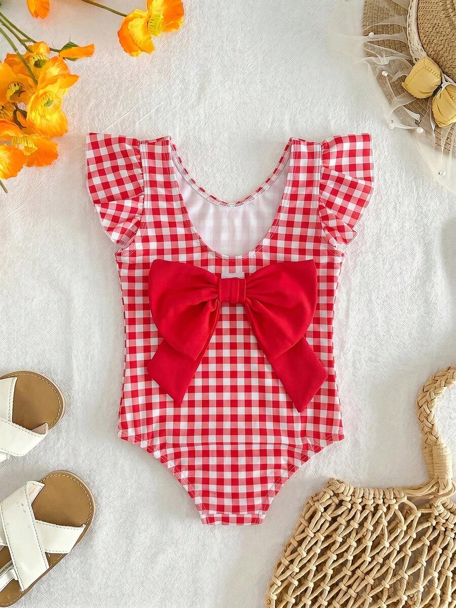 Baby Girls Minimalist Spaghetti Strap One Piece Swimsuit Casual Summer Beachwear