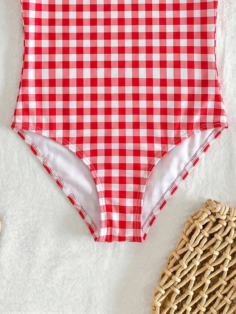 Baby Girls Minimalist Spaghetti Strap One Piece Swimsuit Casual Summer Beachwear