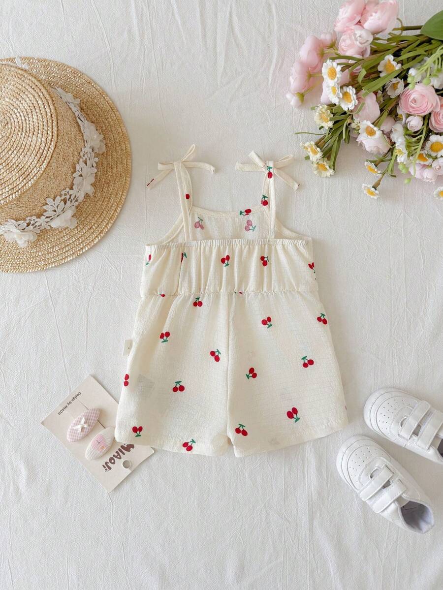 Cute Ditsy Floral Baby Girl Romper Sage Green Summer Outfit
