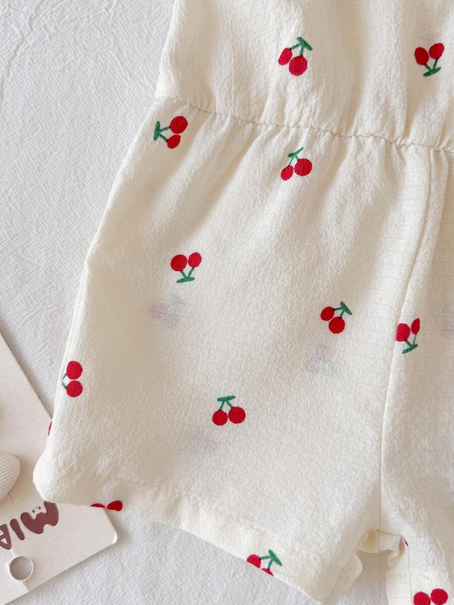 Cute Ditsy Floral Baby Girl Romper Sage Green Summer Outfit