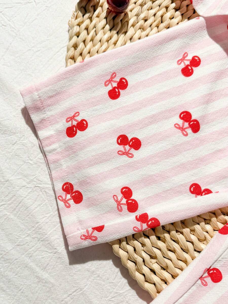 Fashion Striped Camisole Set For Baby Girls Casual Everyday Summer Clothing