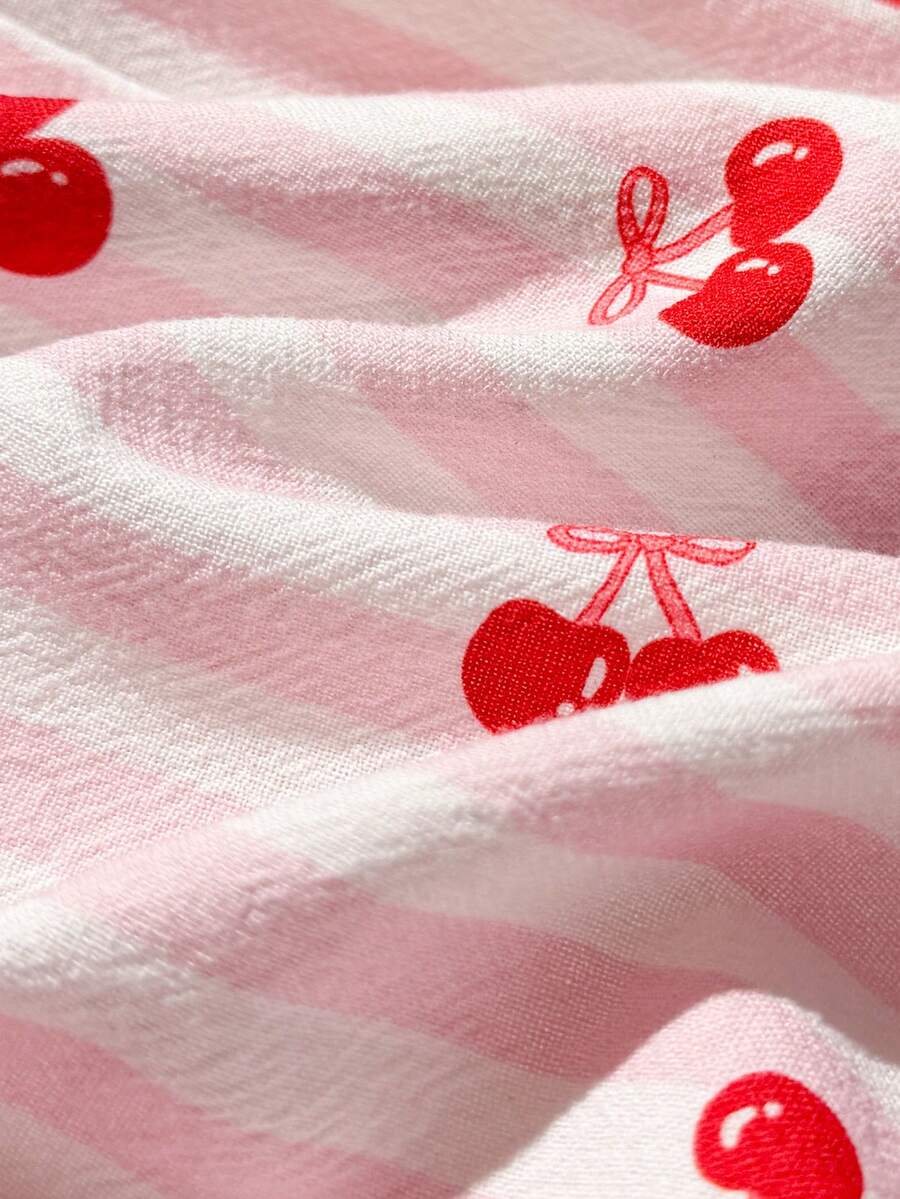 Fashion Striped Camisole Set For Baby Girls Casual Everyday Summer Clothing