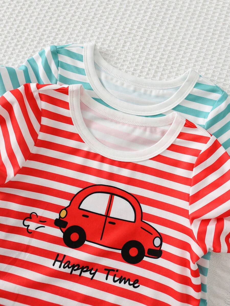 Baby Boy Letter Print T Shirt and Large Pocket Pants 2 Piece Casual Outfit Set for Spring Summer Autumn