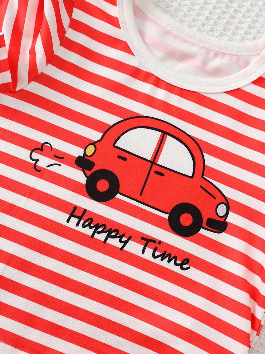 Baby Boy Letter Print T Shirt and Large Pocket Pants 2 Piece Casual Outfit Set for Spring Summer Autumn