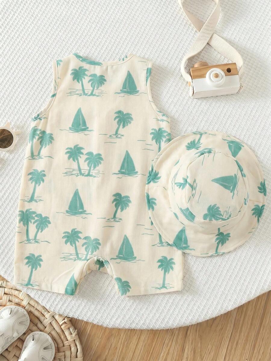 Baby Boy White Sleeveless Romper with Pockets Casual Short Jumpsuit for Everyday Wear