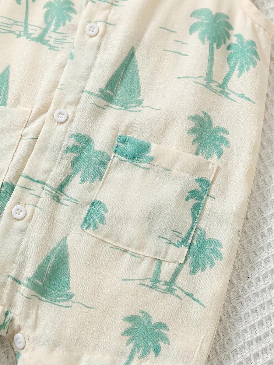Baby Boy White Sleeveless Romper with Pockets Casual Short Jumpsuit for Everyday Wear