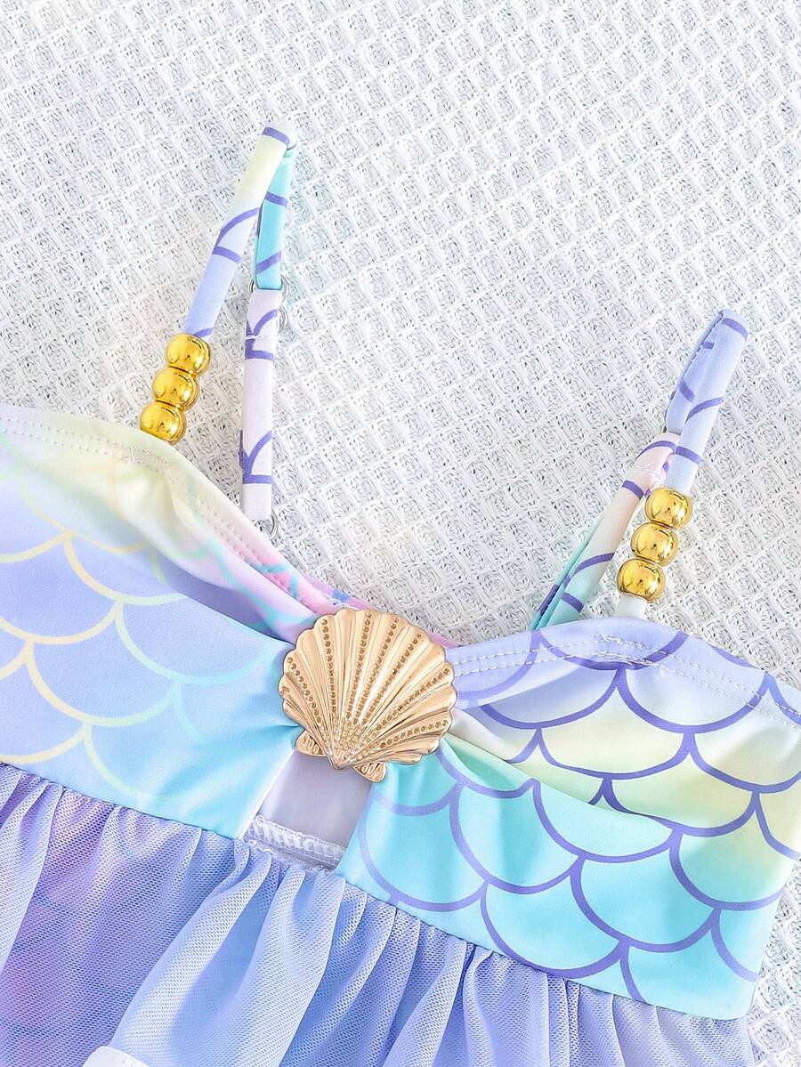 Baby Girls Minimalist Spaghetti Strap One Piece Swimsuit Casual Summer Beachwear