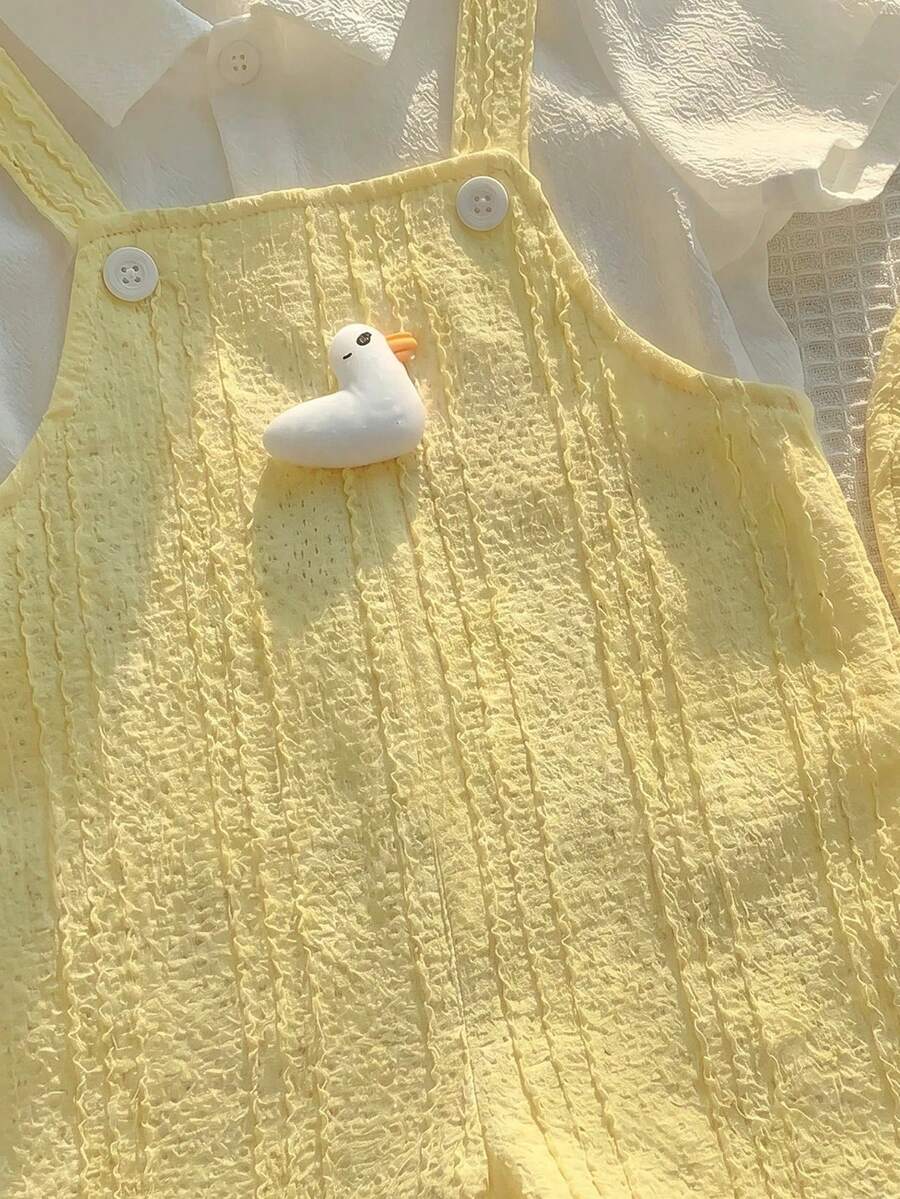 Baby Striped Bib Overalls and Bucket Hat 2 Piece Casual Summer Beach Outfit Set