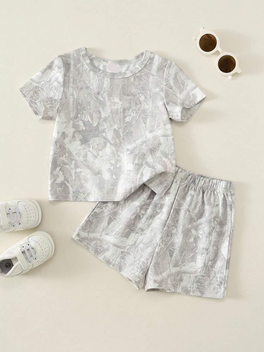 Baby Boy Mothers Day Graphic Tee and Camo Shorts 2 Piece Casual Spring Summer Outfit Set