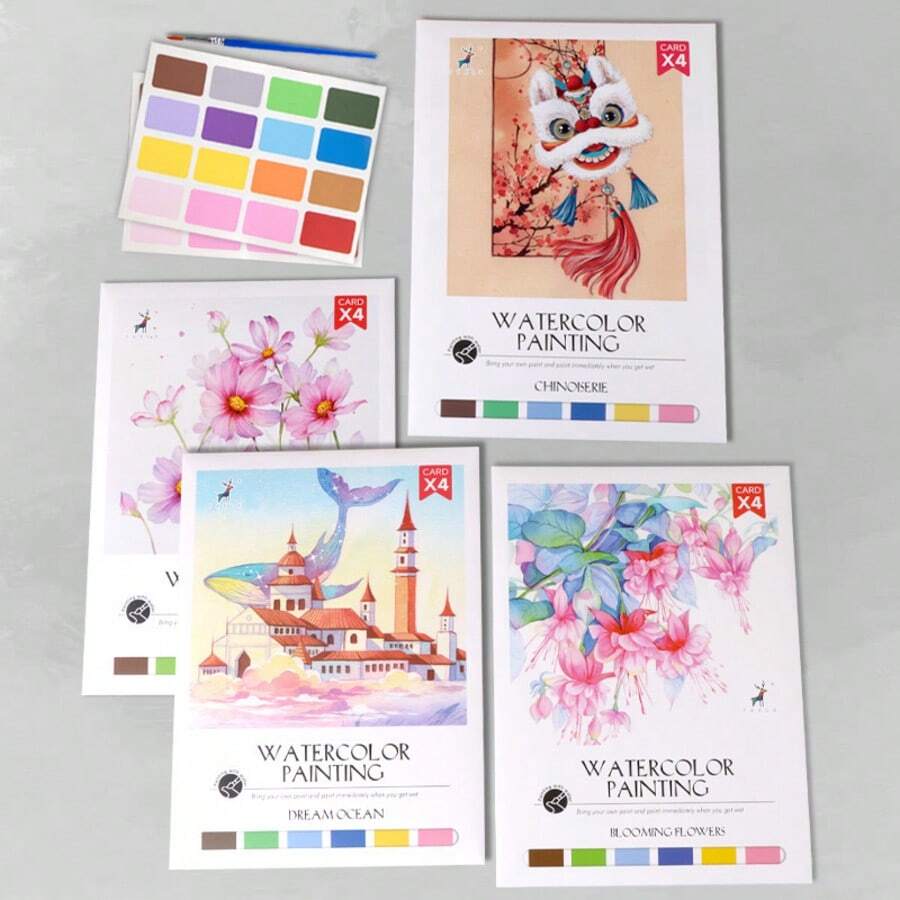 Reusable Magic Water Coloring Book For Kids With Refillable Water Pen Mess Free Drawing And Learning Activity Set 1/3PCS