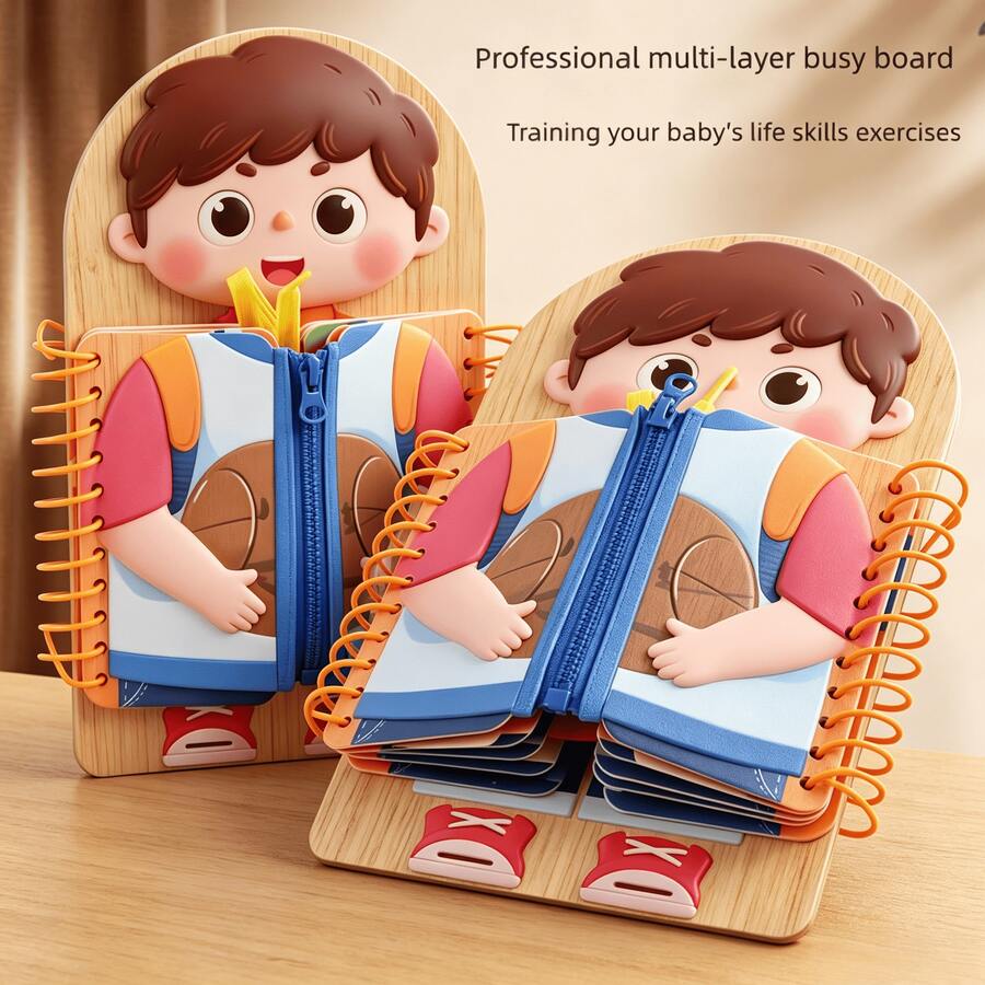 Montessori Busy Board for Toddlers – Sensory Learning Toy for Fine Motor & Dressing Skills
