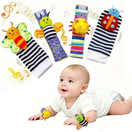 Baby Wrist Rattle Socks Set Sensory Foot Finder Toy for Newborns and Infants