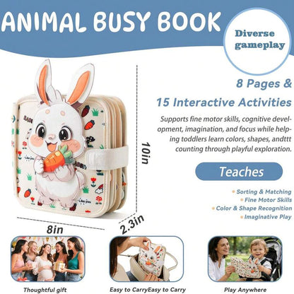 Felt Quiet Book for Babies – Interactive Animal Learning Toy