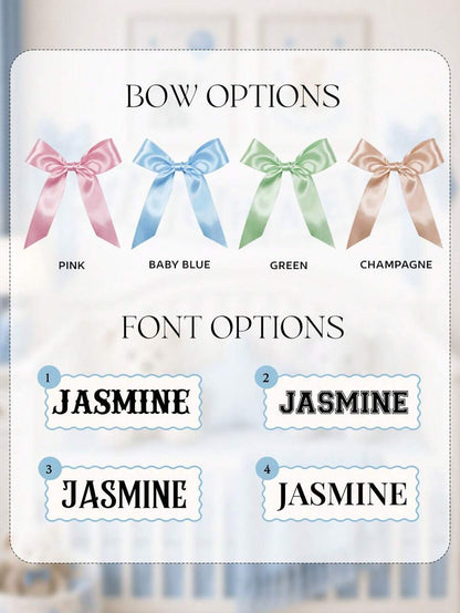 Personalized Embroidered Baby Name Banner – Custom Nursery Crib Decor & Newborn Gift
