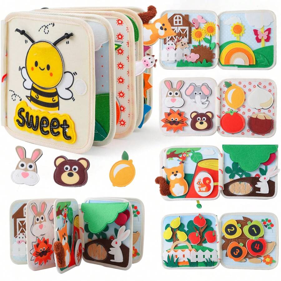Felt Quiet Book for Babies – Interactive Animal Learning Toy
