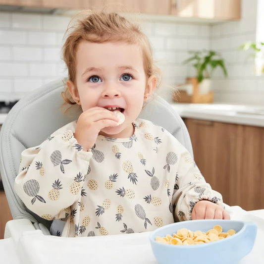 Waterproof Long Sleeve Baby Bib - Adjustable Feeding Smock - Kids Art Painting Apron & Mealtime Feeding Cloth