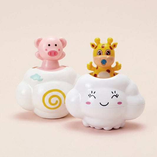 Cute Rain Cloud Baby Bath Toy - Swimming Water Spraying Shower - Interactive Floating Clouds for Kids Water Playing Fun