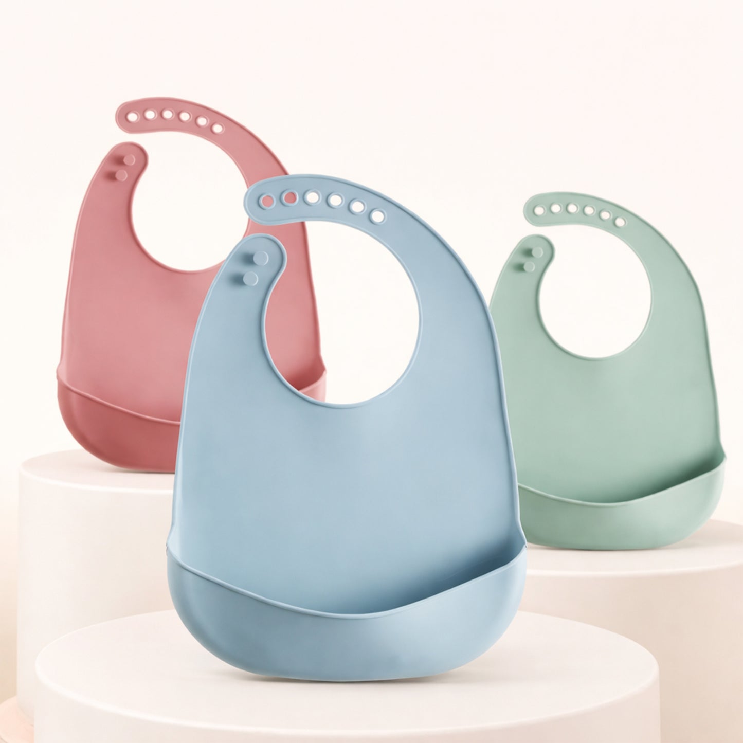 Waterproof Silicone Baby Bib - Soft Food-Grade Feeding Apron - Adjustable & Easy-Clean Saliva Bib for Kids
