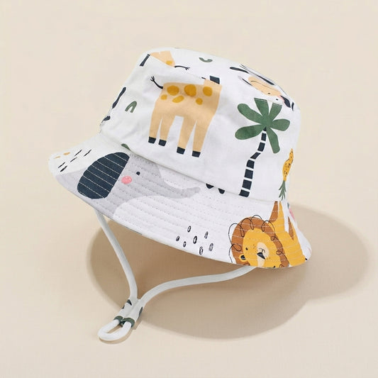 Summer Baby Panama Hat - Cartoon Fisherman Hat for Boys & Girls - Outdoor UV Protection Bucket Hat for Kids