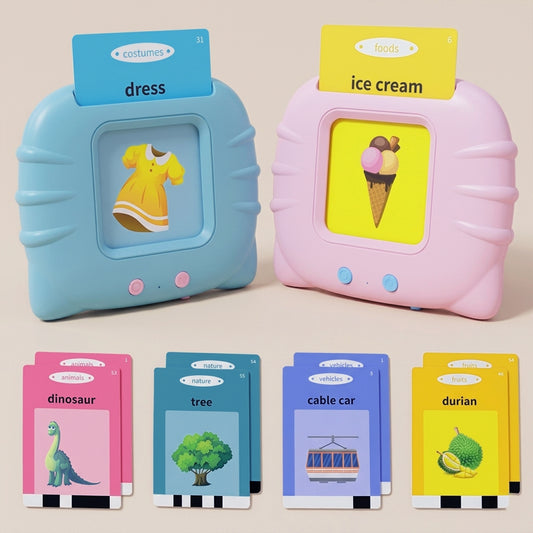 Talking Flash Cards Learning Toy - Audible Preschool English Machine - Educational Audio Vocabulary Gift for Kids