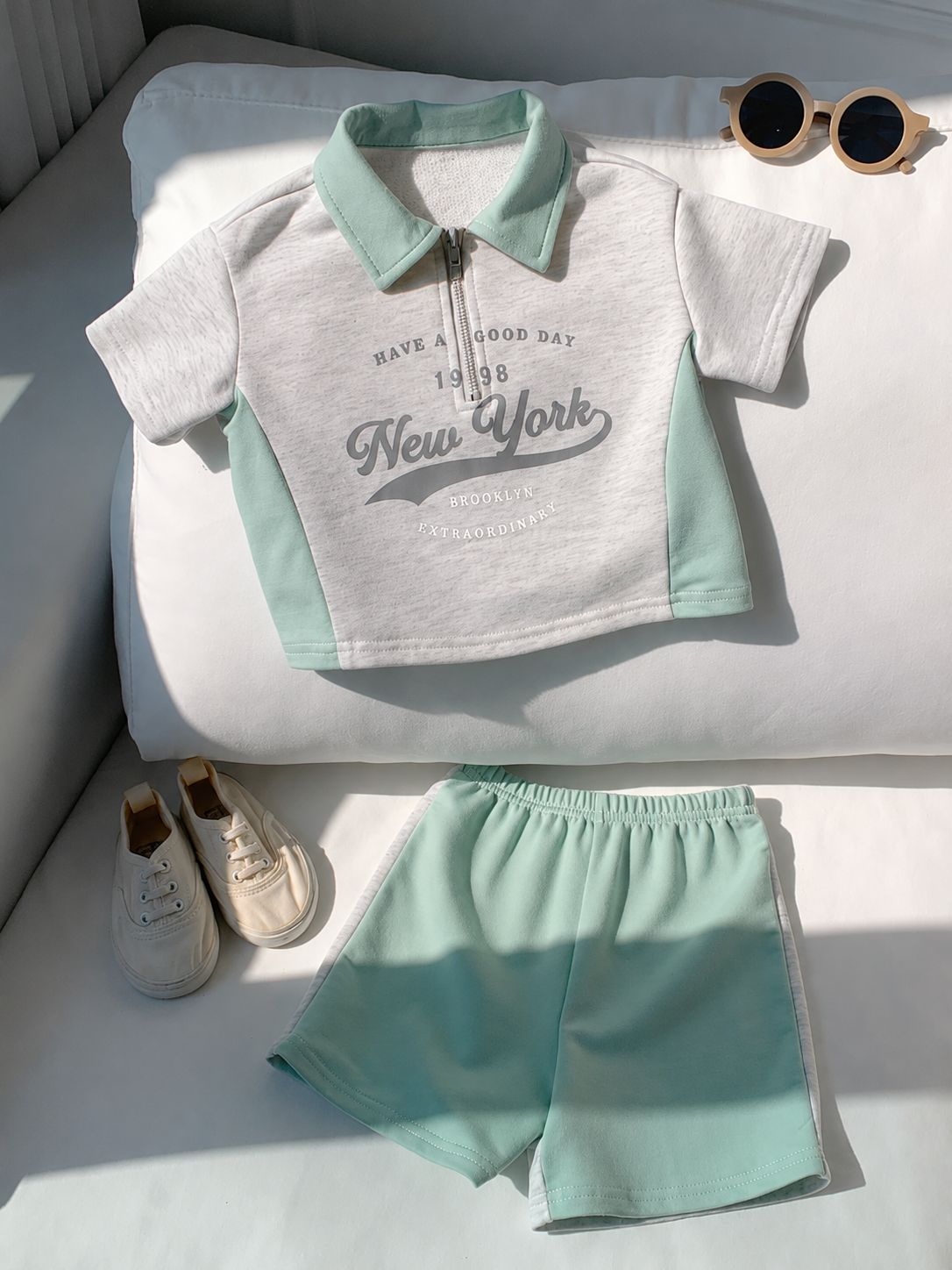 Infant Boys' Green Polo and Shorts Set for Special Occasions