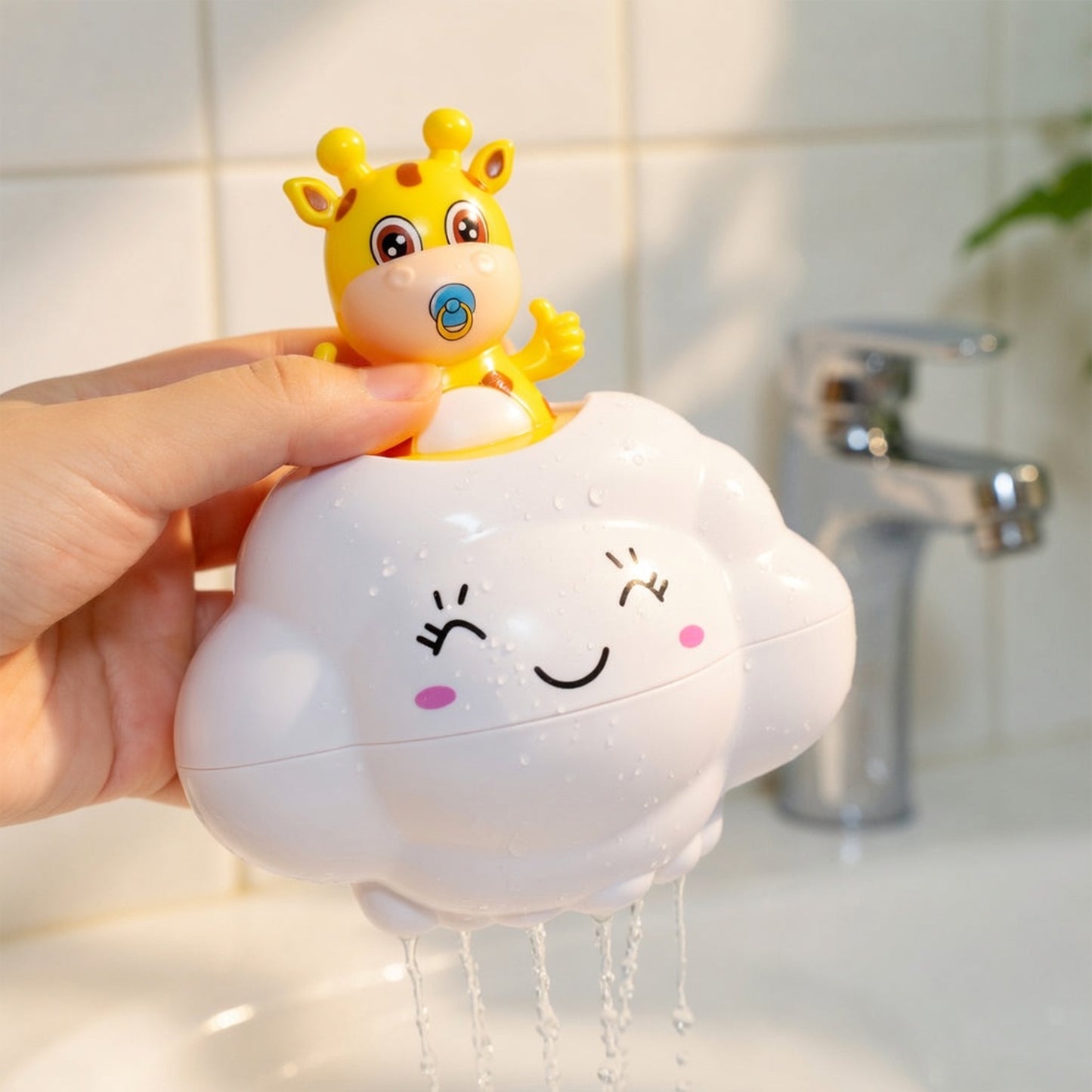 Cute Rain Cloud Baby Bath Toy - Swimming Water Spraying Shower - Interactive Floating Clouds for Kids Water Playing Fun
