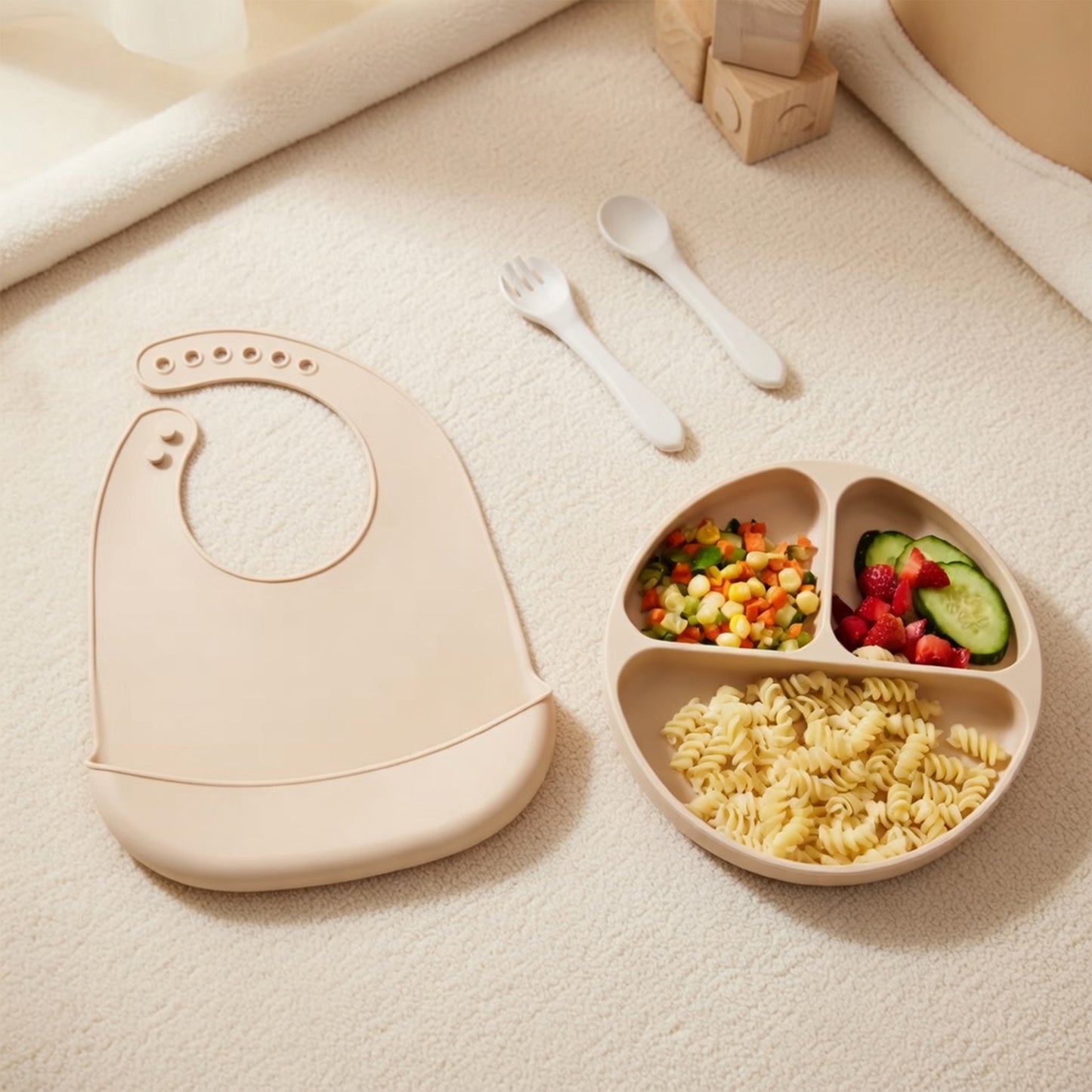Waterproof Silicone Baby Bib - Soft Food-Grade Feeding Apron - Adjustable & Easy-Clean Saliva Bib for Kids