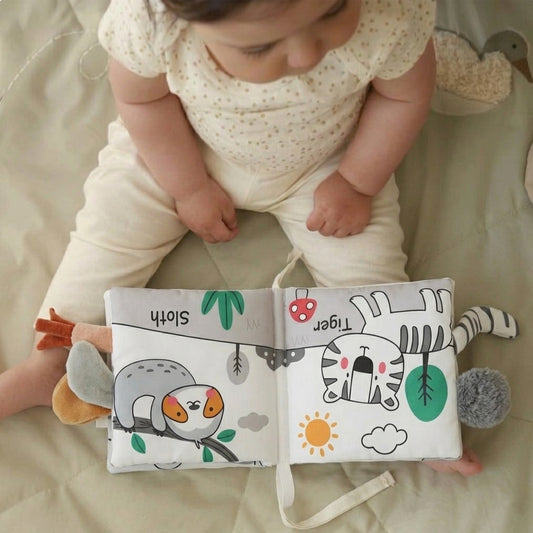 3D Sensory Soft Baby Book - High Contrast Touch & Feel Cloth Toy - Early Learning Activity Book for Infants 0-12 Months