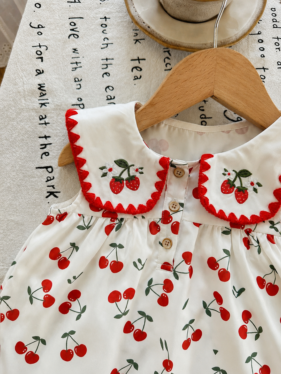 Ruffle Collar Floral Print Sleeveless Dress for Baby Girls